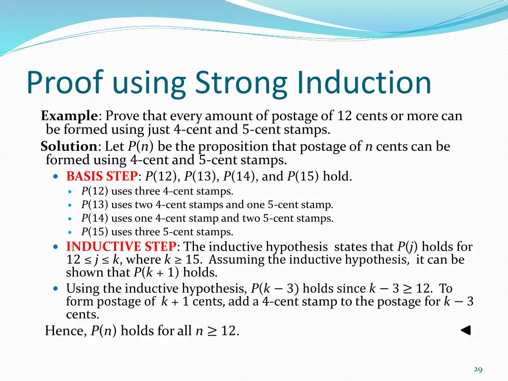 proof using strong induction example prove that