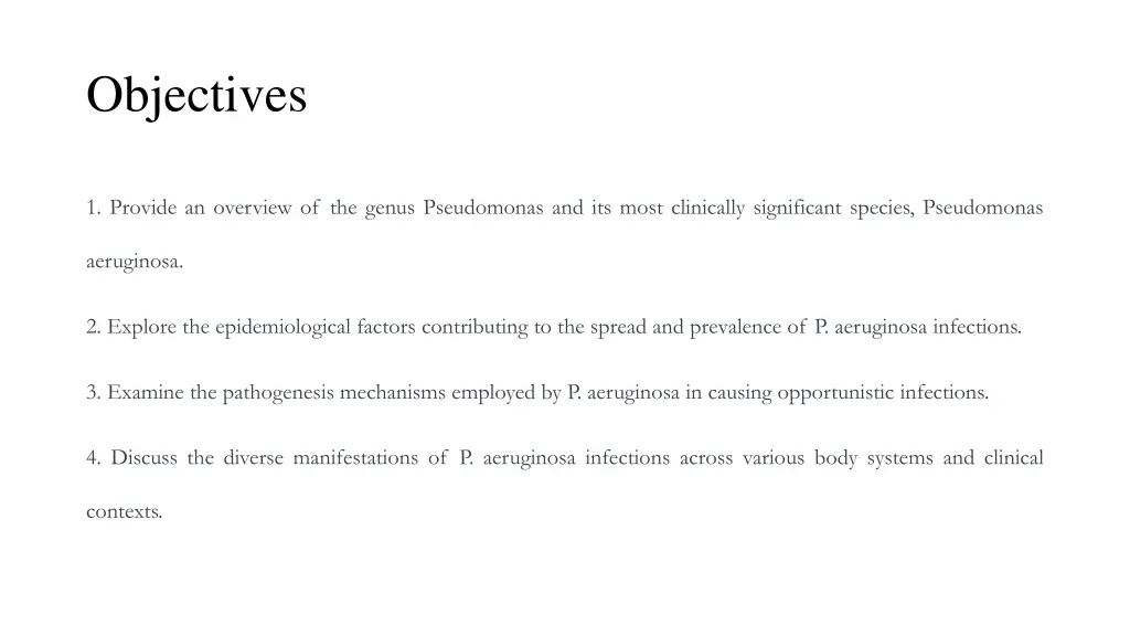 objectives