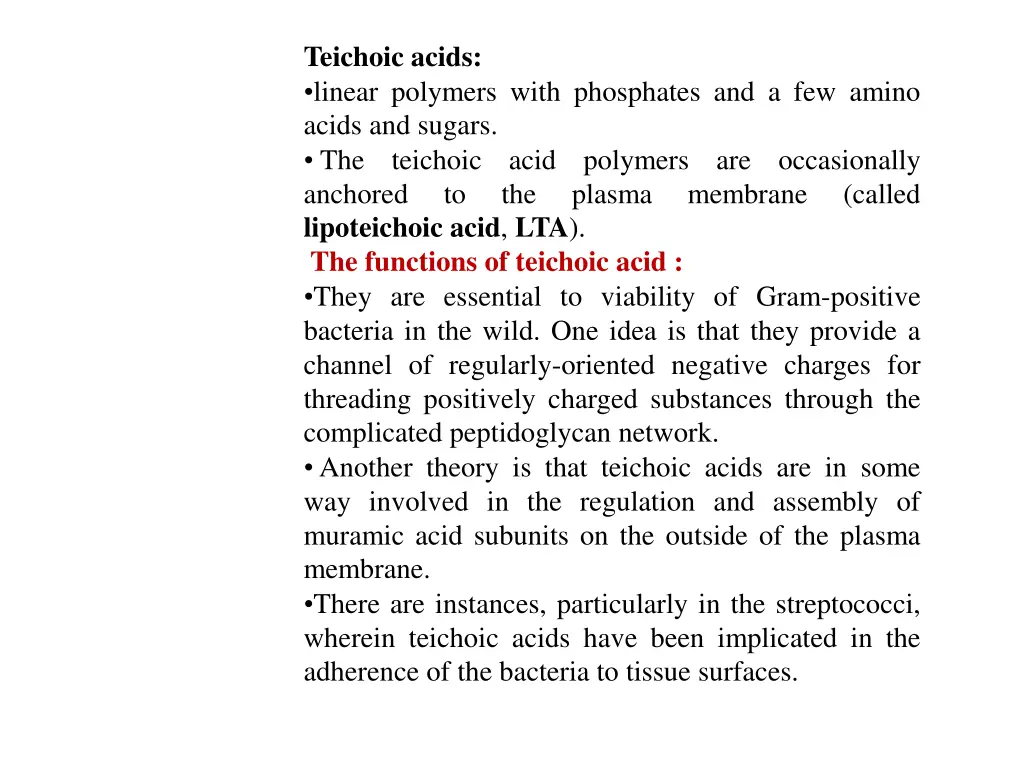 teichoic acids linear polymers with phosphates