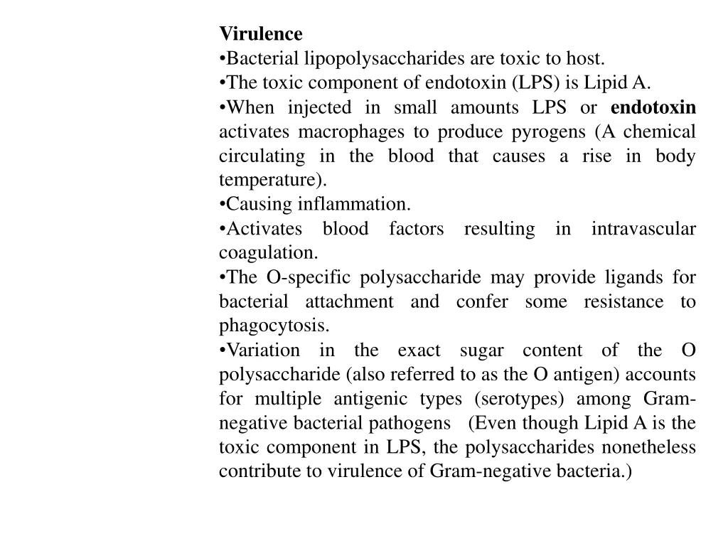 virulence bacterial lipopolysaccharides are toxic
