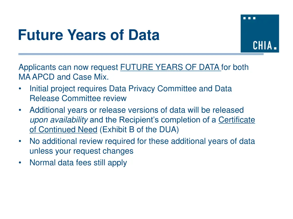 future years of data