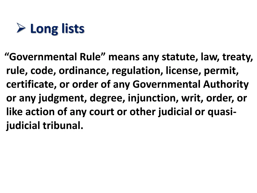 long lists