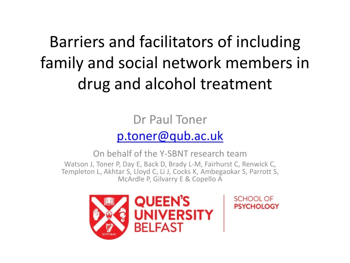 barriers and facilitators of including family