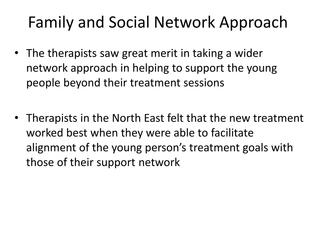 family and social network approach
