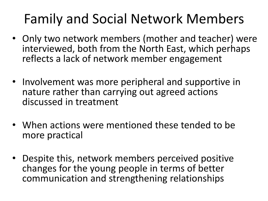 family and social network members