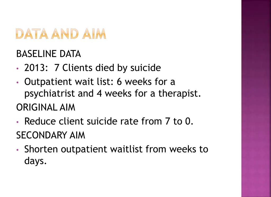data and aim