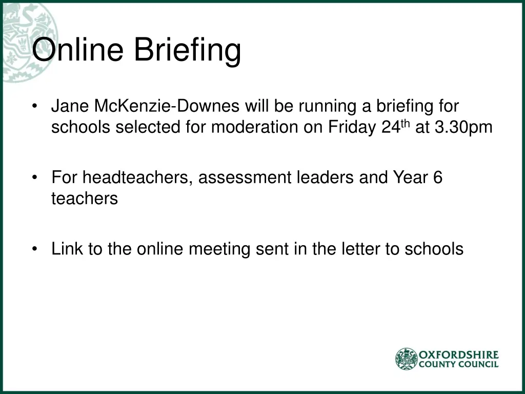 online briefing
