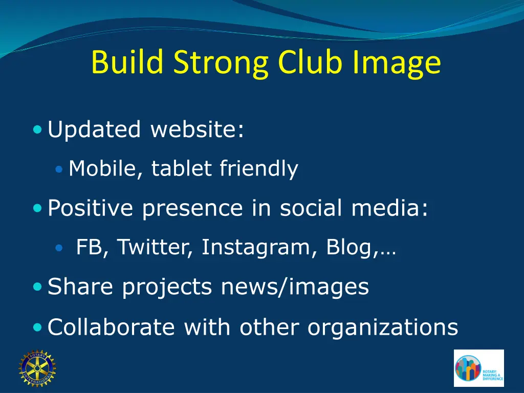 build strong club image