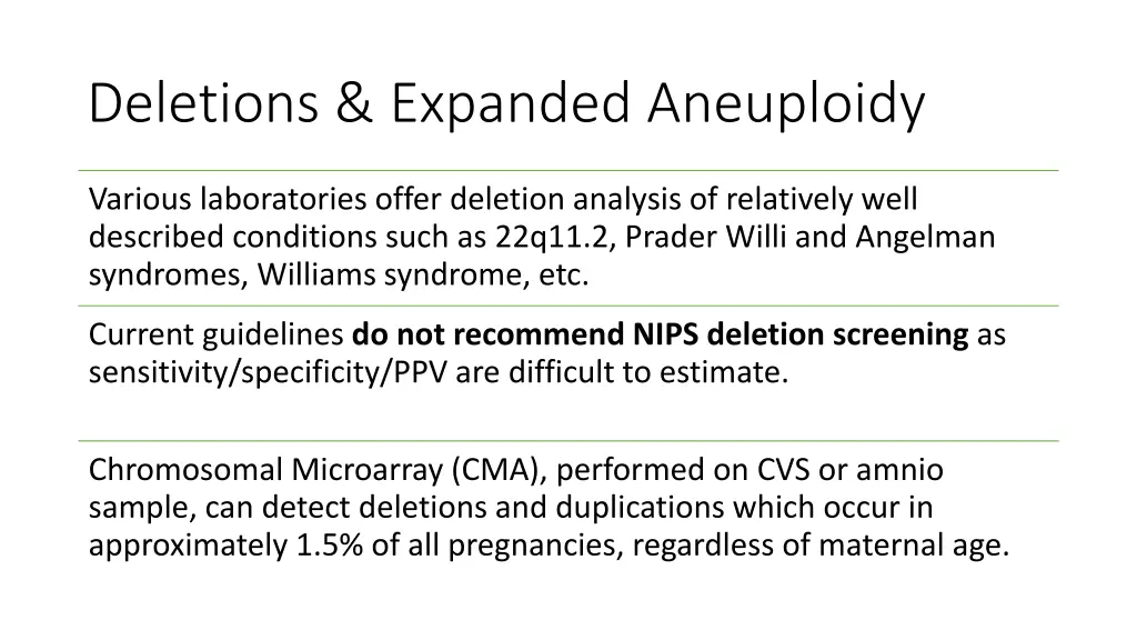deletions expanded aneuploidy