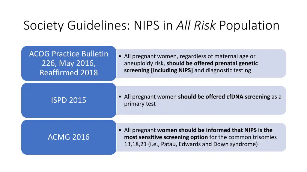 society guidelines nips in all risk population