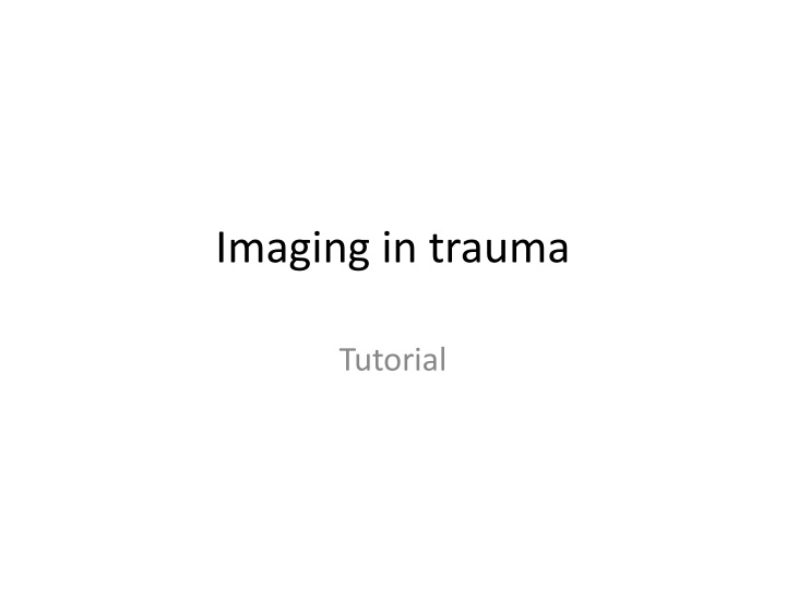 imaging in trauma