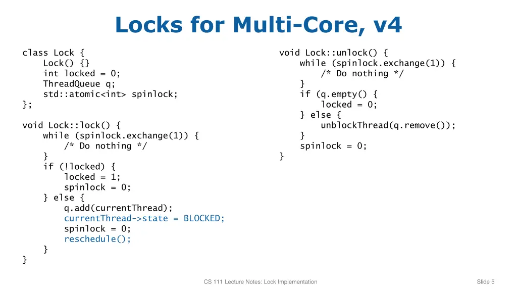 locks for multi core v4