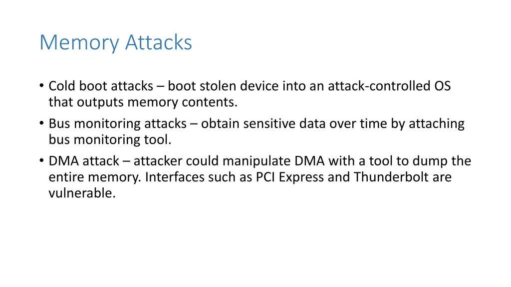 memory attacks