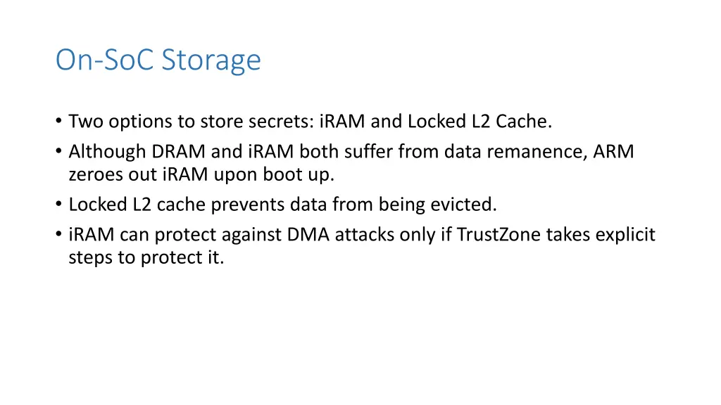on soc storage
