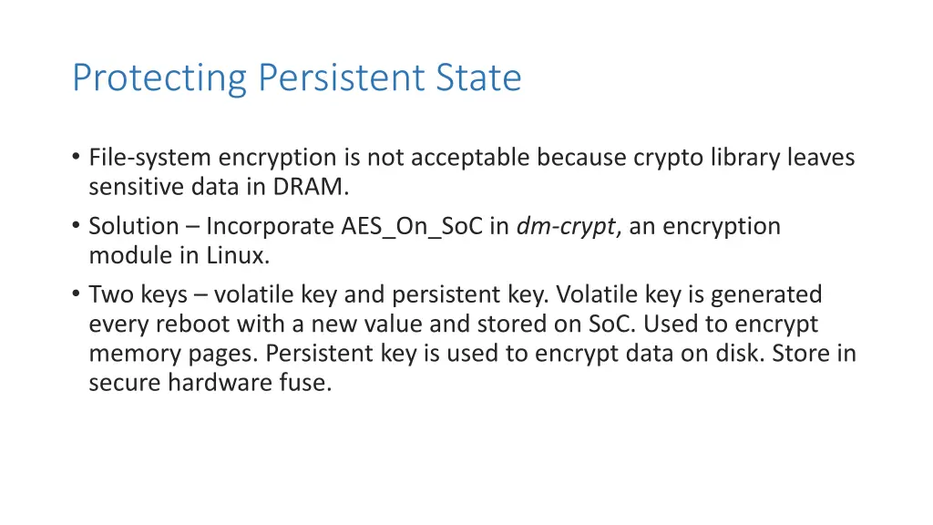 protecting persistent state