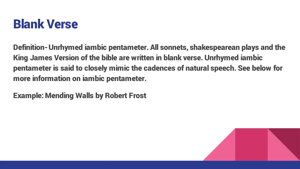 blank verse
