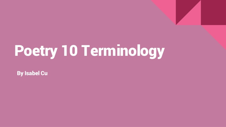poetry 10 terminology