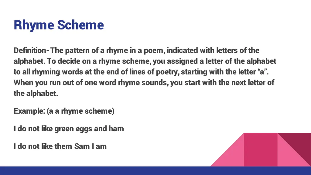 rhyme scheme
