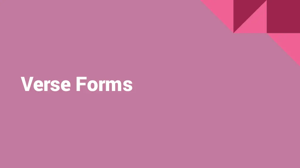 verse forms