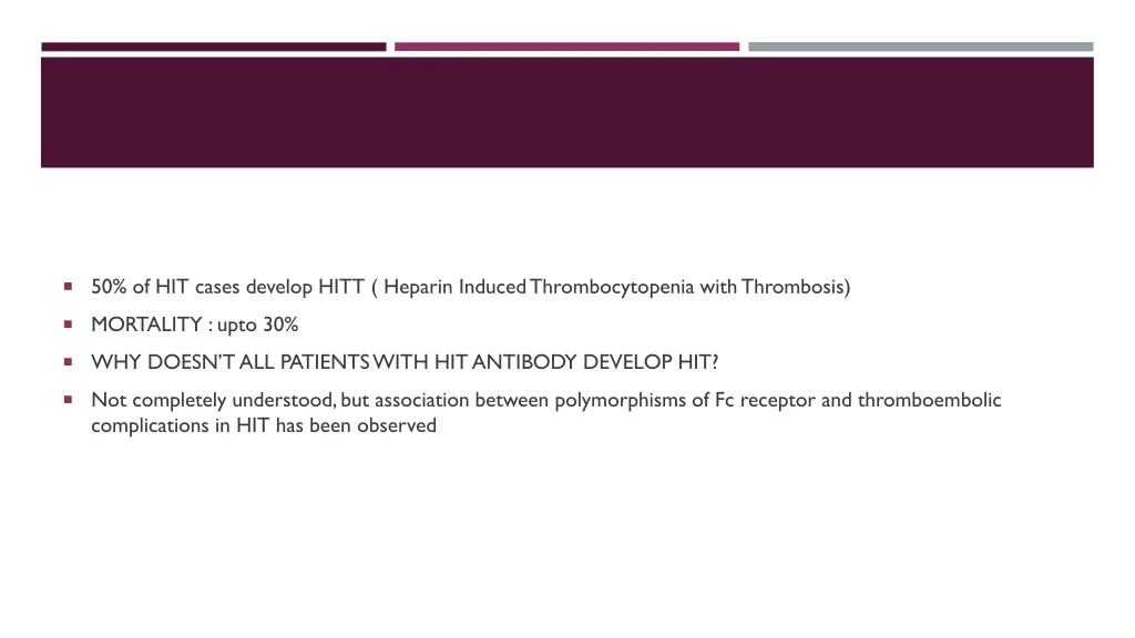 50 of hit cases develop hitt heparin induced