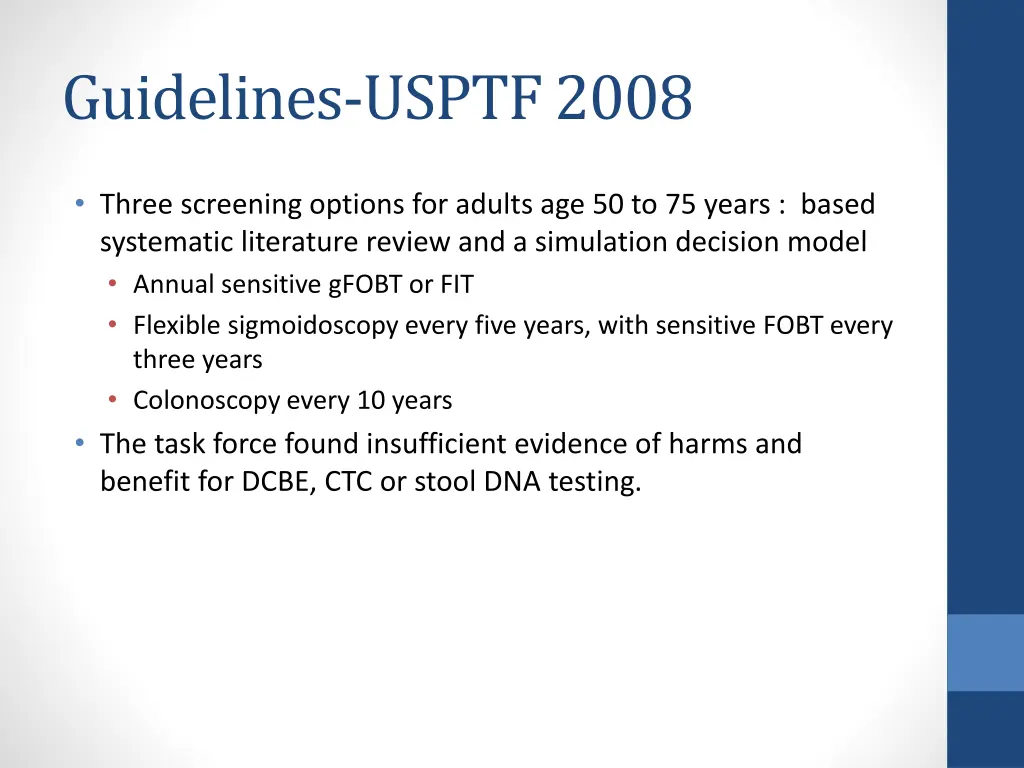 guidelines usptf 2008