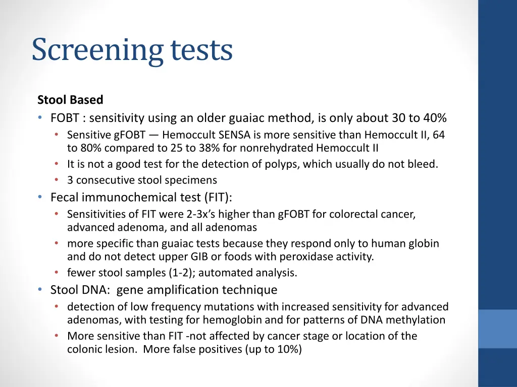 screening tests