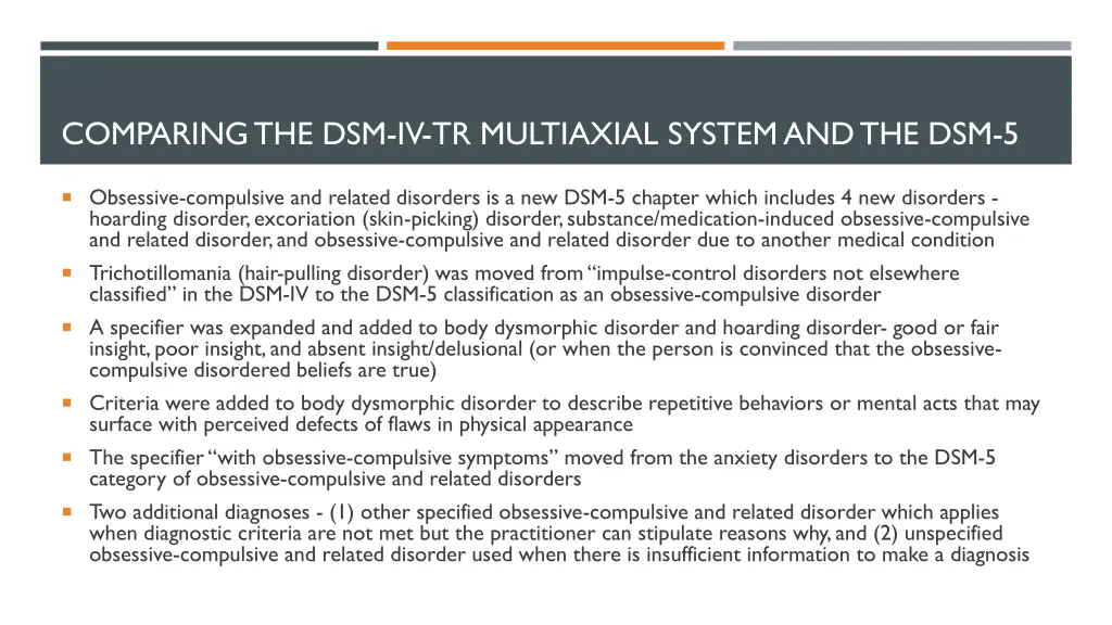 comparing the dsm iv tr multiaxial system