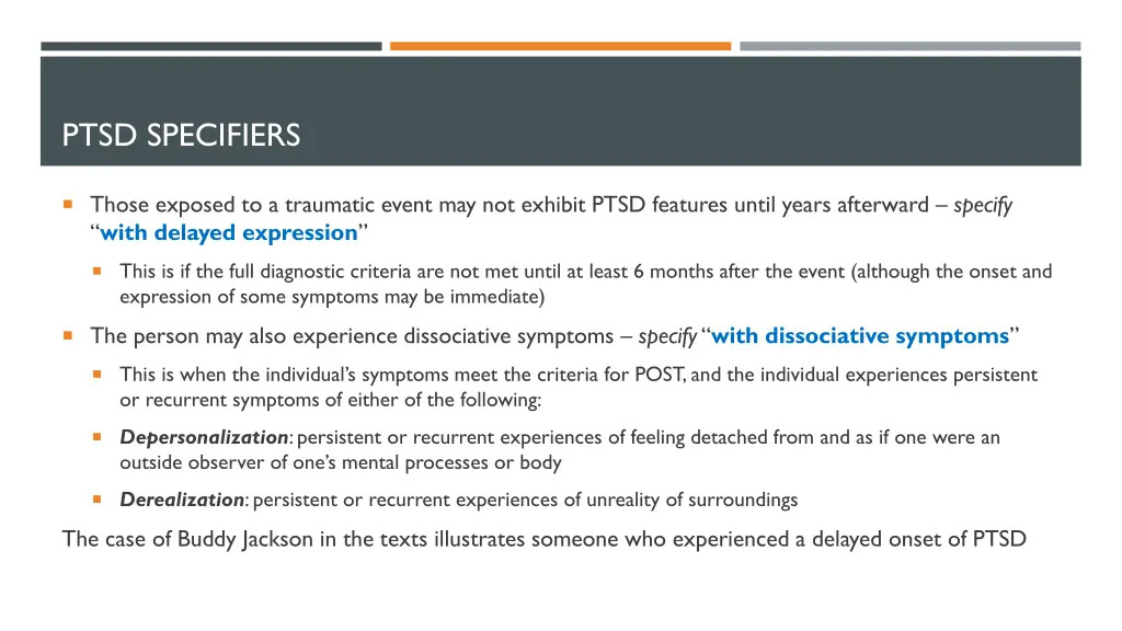 ptsd specifiers