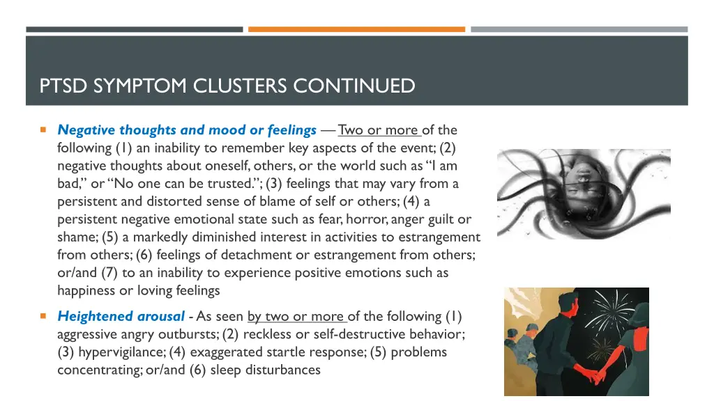 ptsd symptom clusters continued