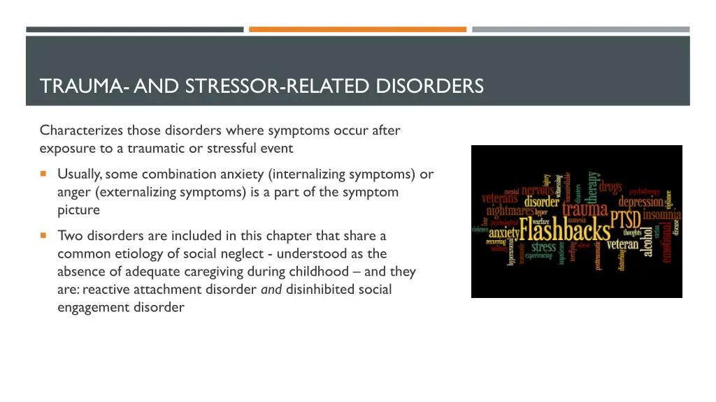 trauma and stressor related disorders