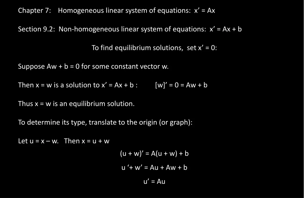 chapter 7 homogeneous linear system of equations