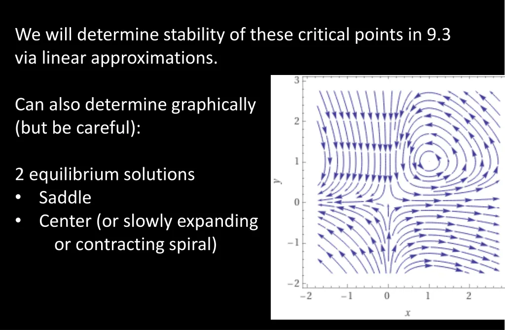 we will determine stability of these critical
