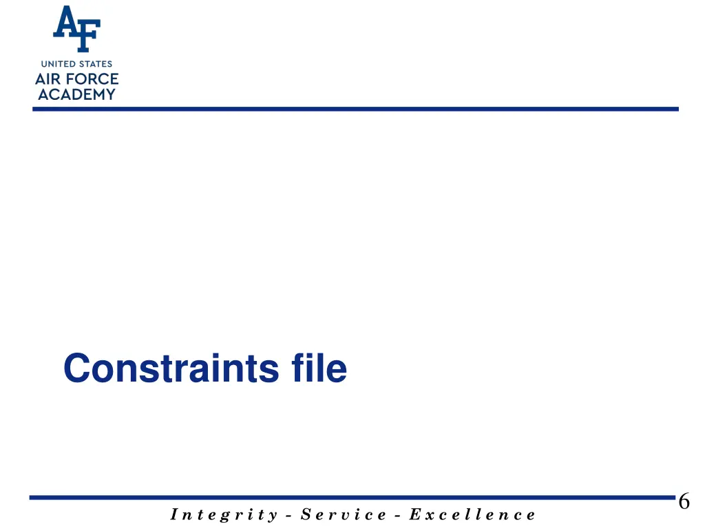 constraints file