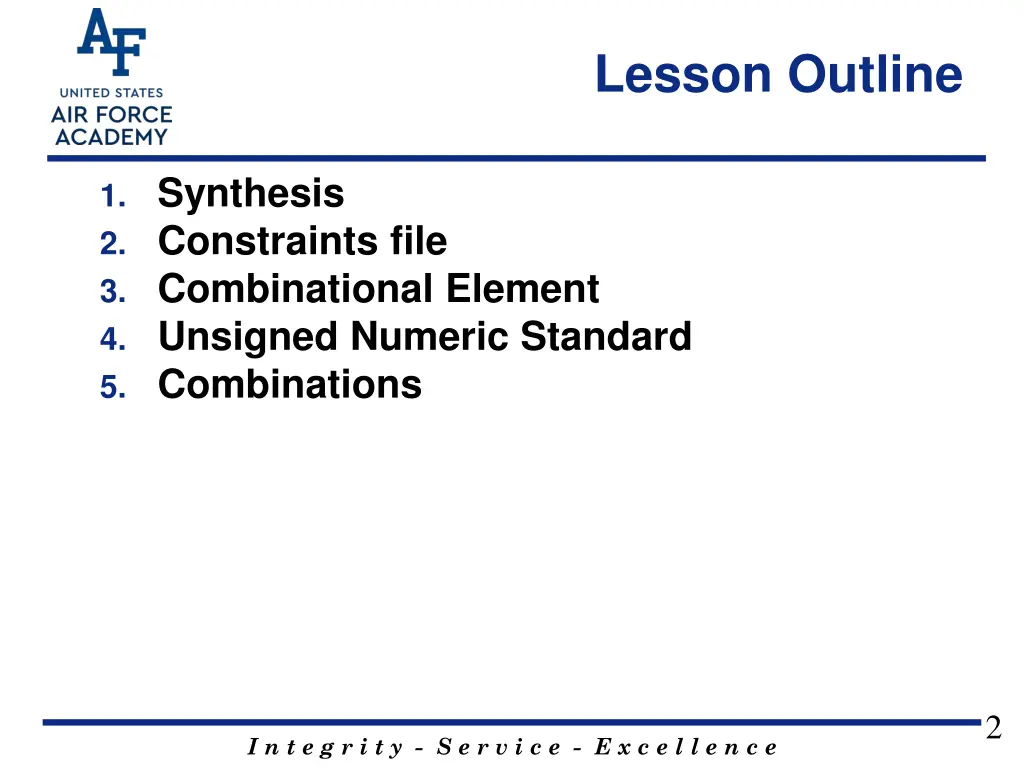 lesson outline