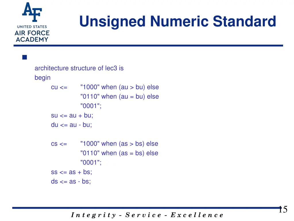 unsigned numeric standard 3
