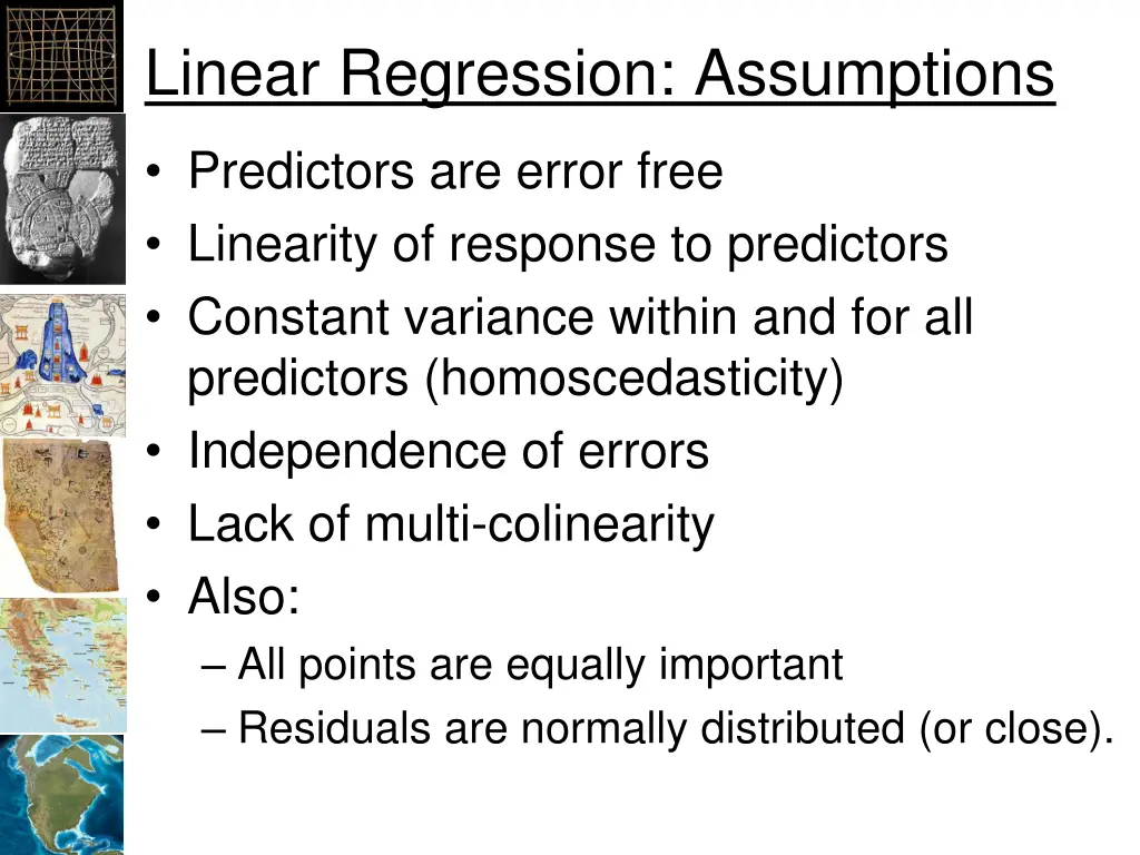 linear regression assumptions