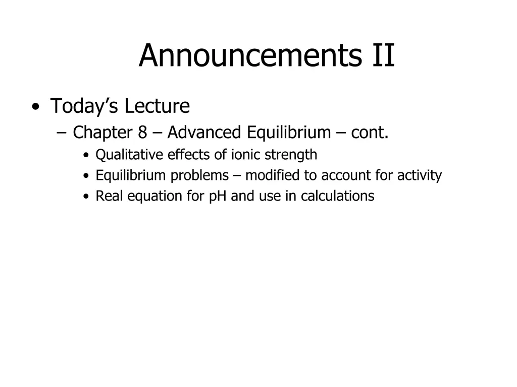 announcements ii