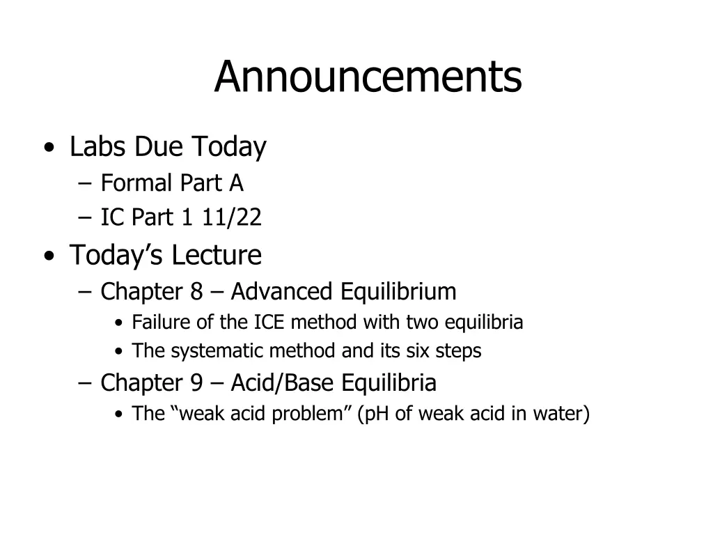 announcements