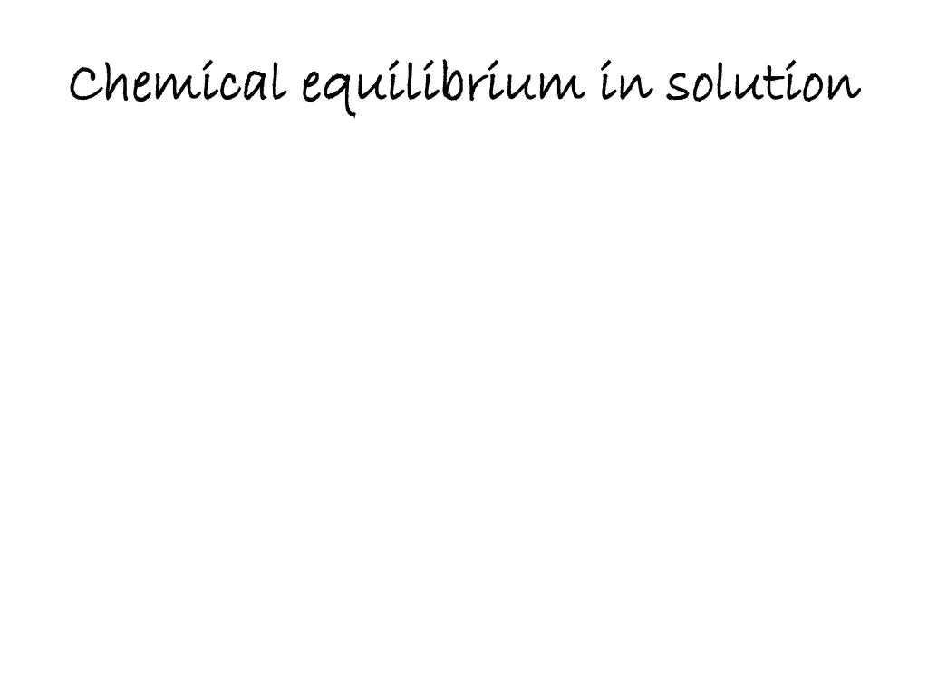 chemical equilibrium in solution chemical