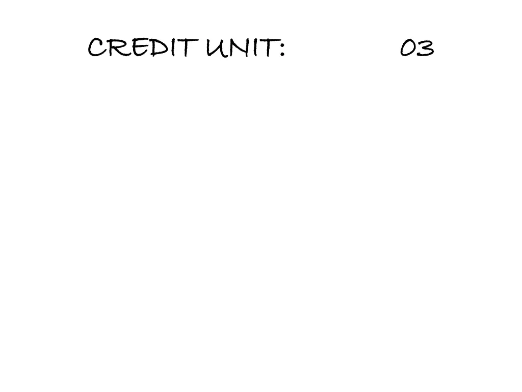 credit unit credit unit