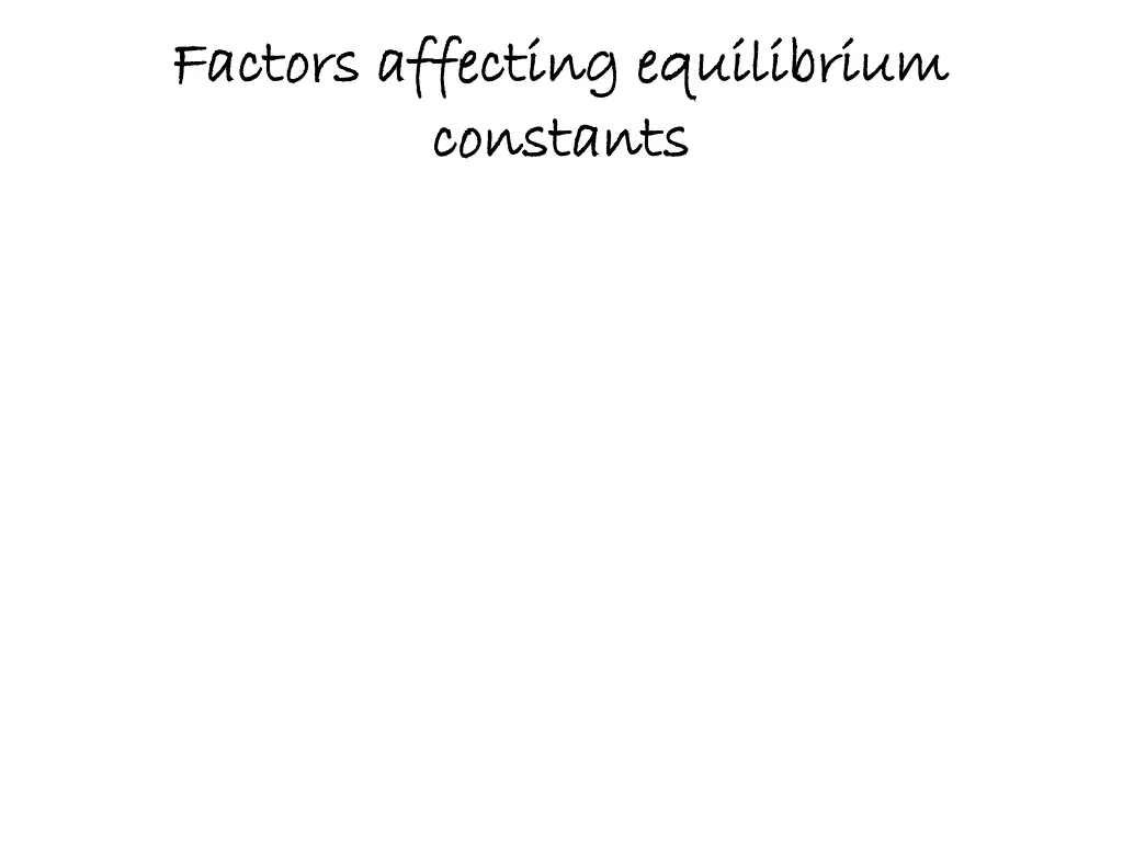 factors affecting equilibrium factors affecting