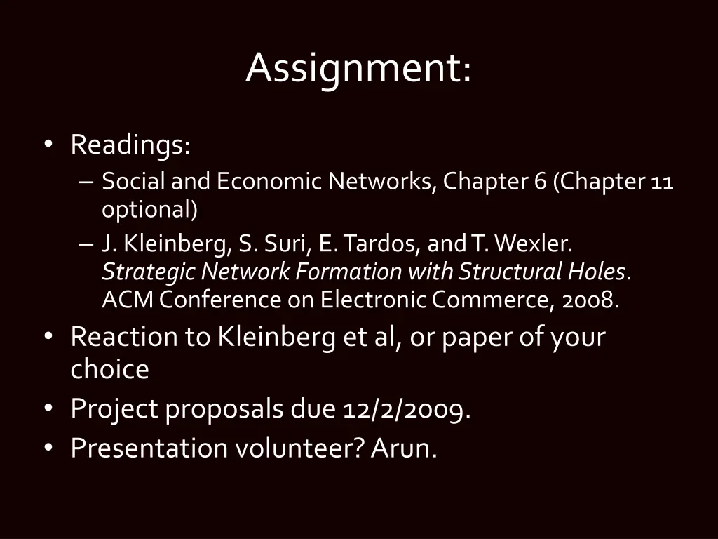 assignment