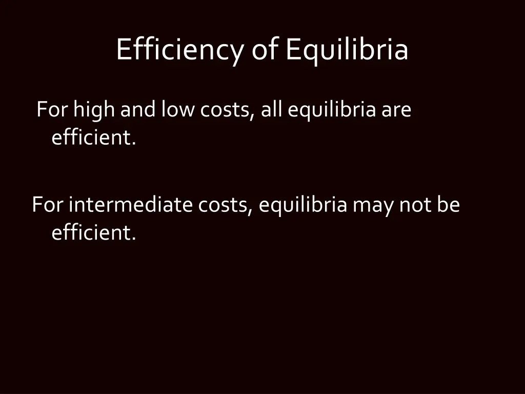efficiency of equilibria