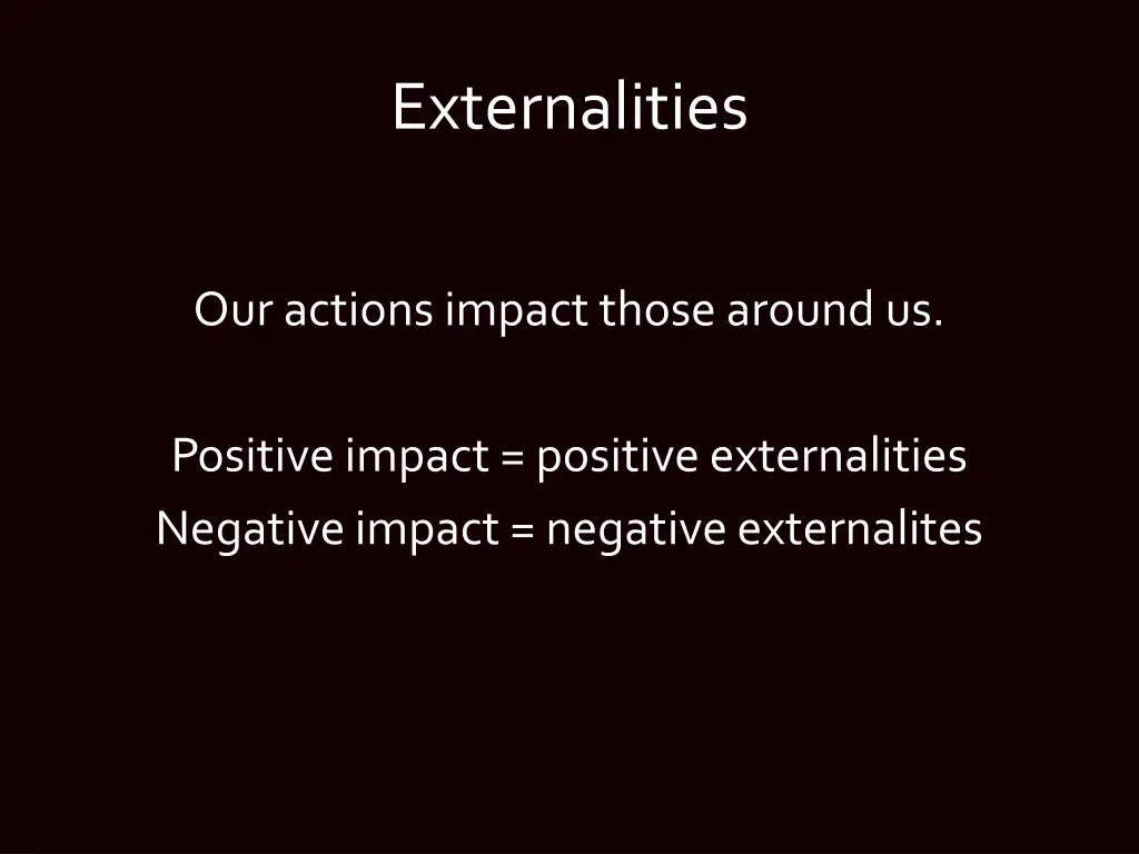 externalities