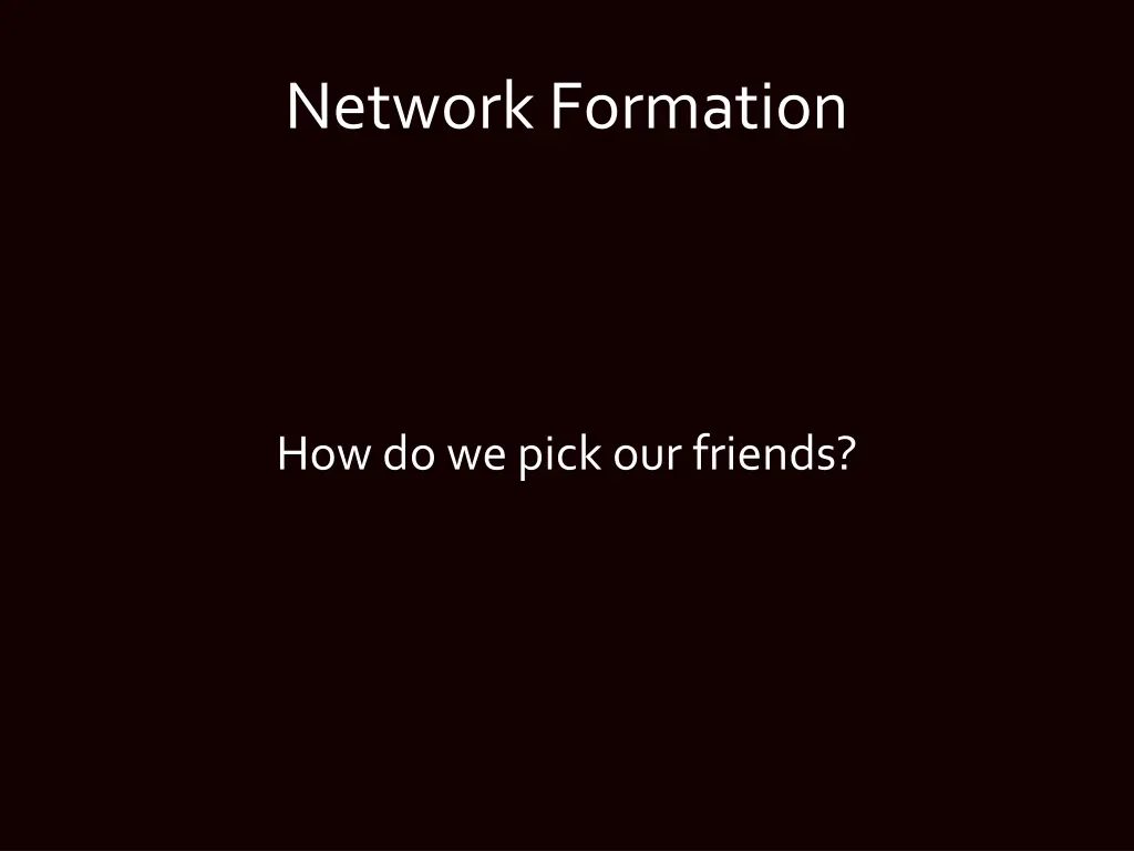 network formation