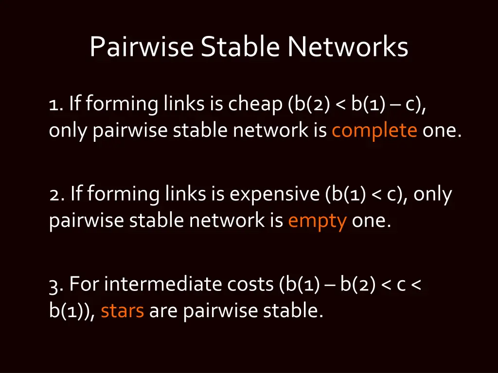 pairwise stable networks 1