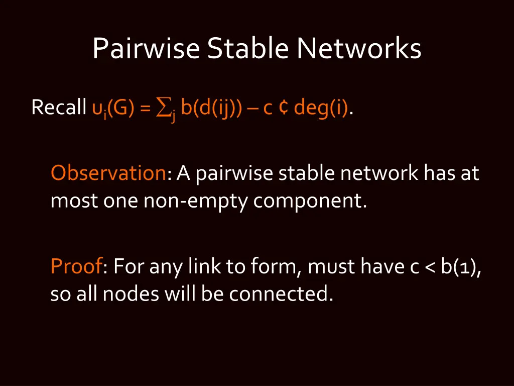 pairwise stable networks