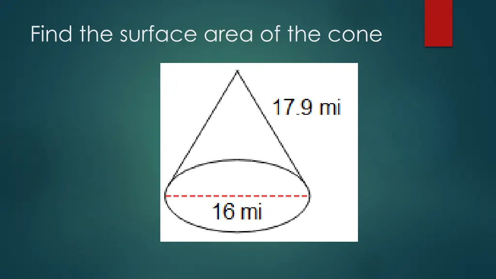 find the surface area of the cone 1