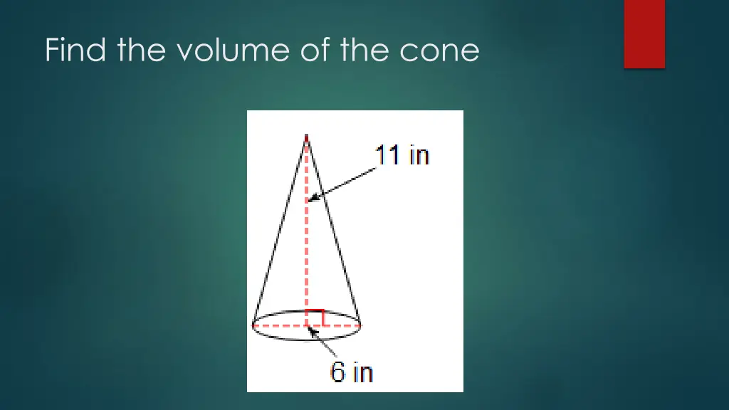 find the volume of the cone 2