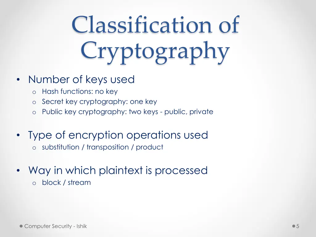 classification of cryptography